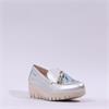 Wonders Fly Tassle Slip On Wedge - Silver